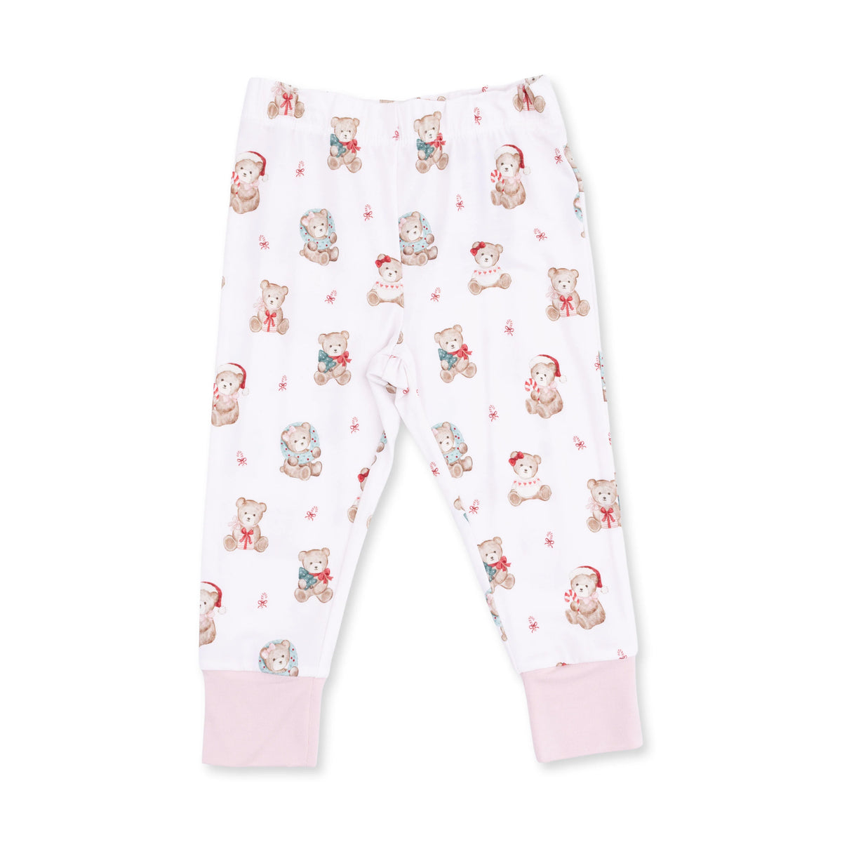 Christmas Teddy Bears Pink Long Sleeve Loungewear Set