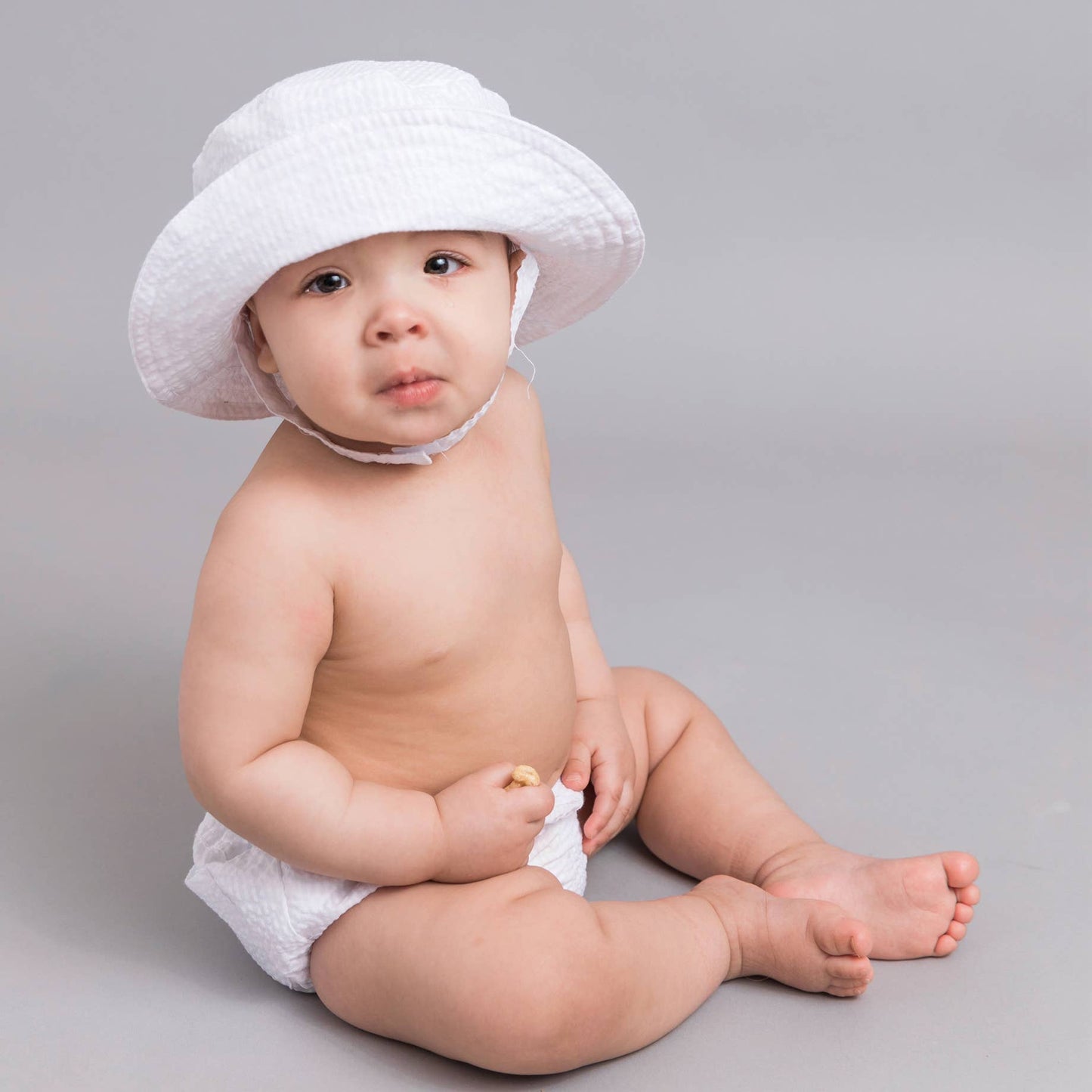 White Seersucker Bucket Hat UPF 25+ Baby & Toddler