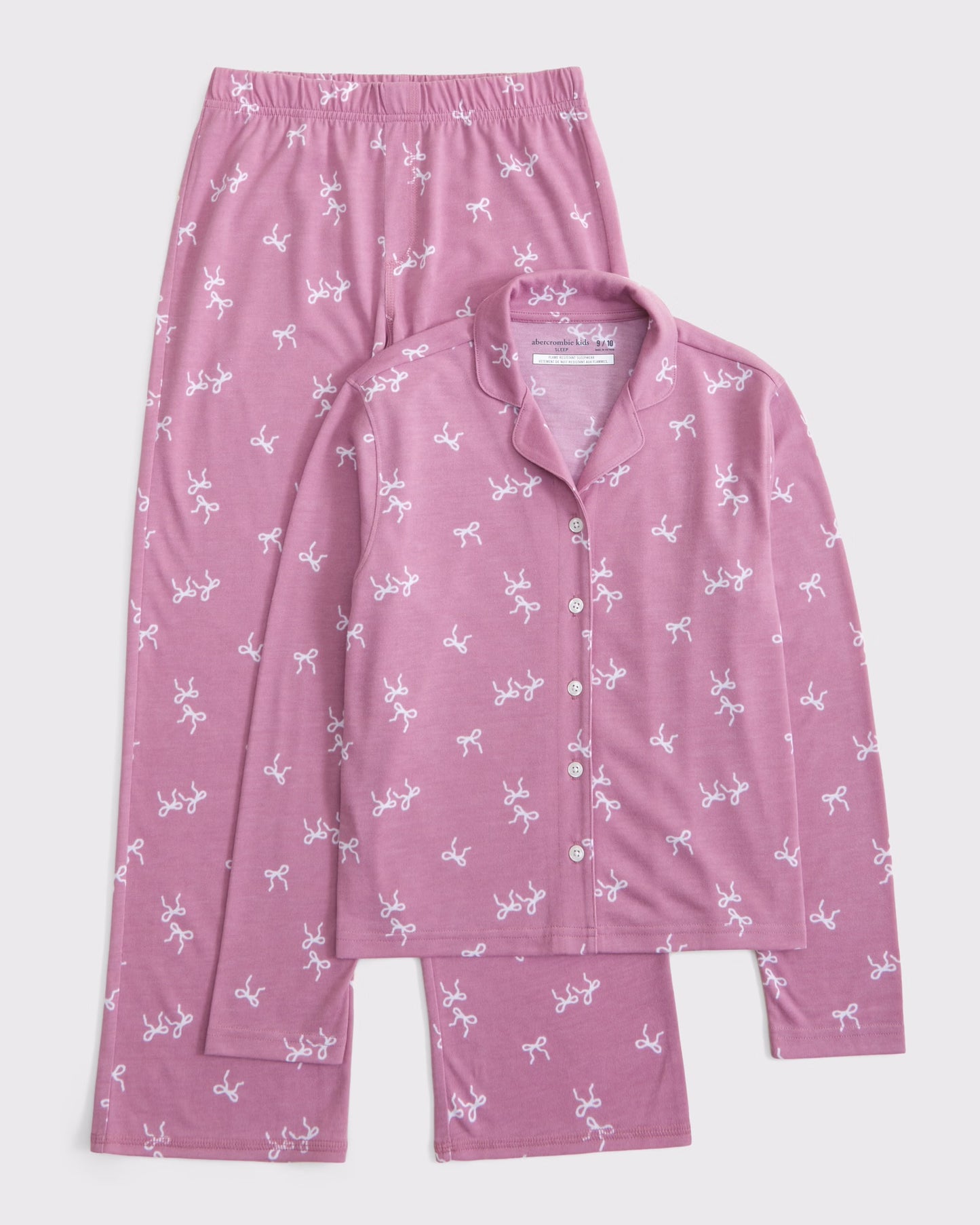 Long Sleeve Bow Pajama Set