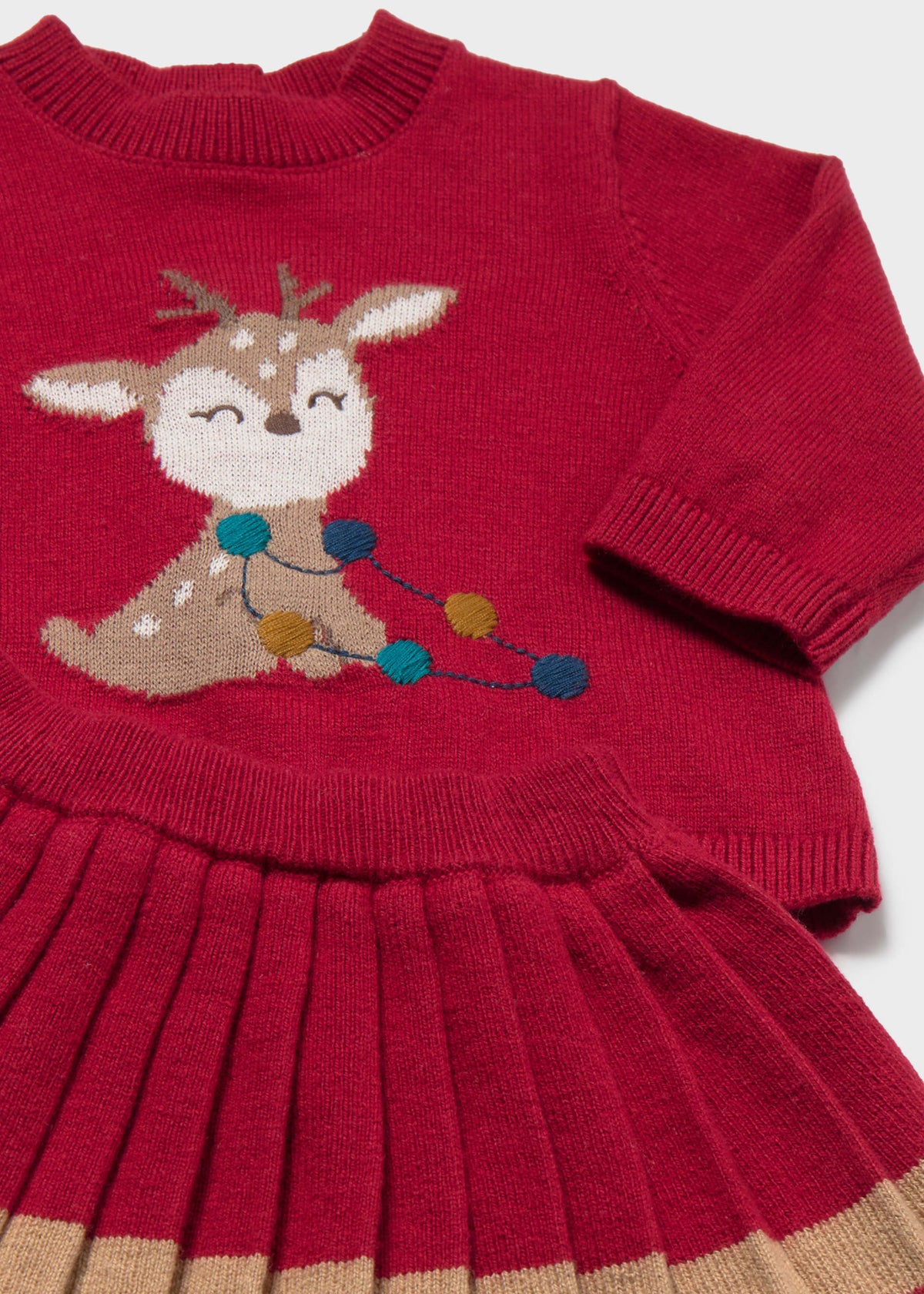 Knit Reindeer Sweater & Skirt Set