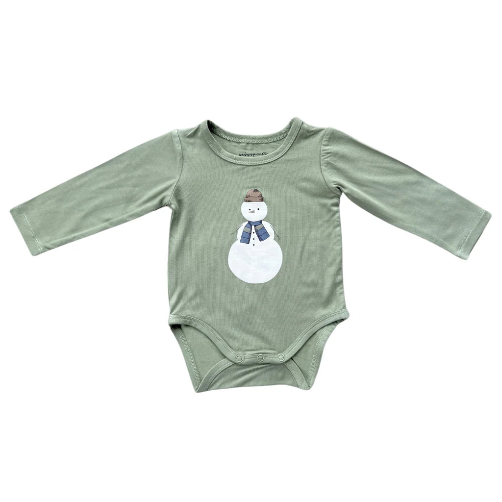 Snowman Long Sleeve Bodysuit