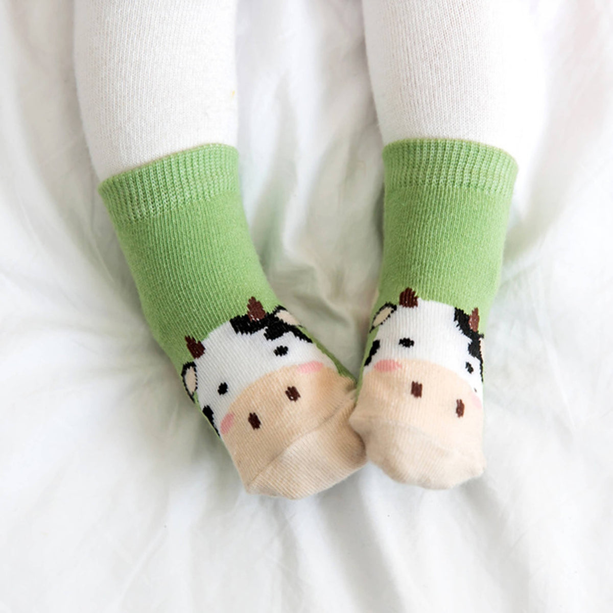 Non-Slip Grip Ankle Socks Cow Zoo