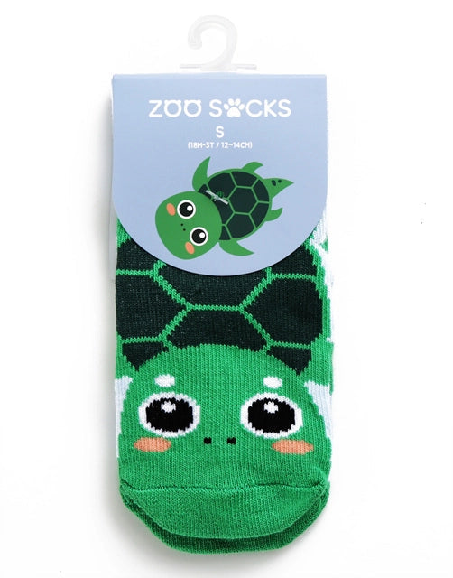 Non-Slip Grip Ankle Socks Turtle Zoo