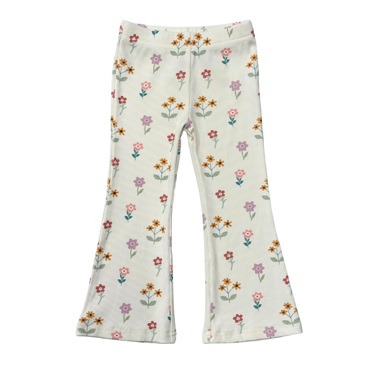 Ribbed Peplum Shirt & Flare Plants Set Meadow Bloom