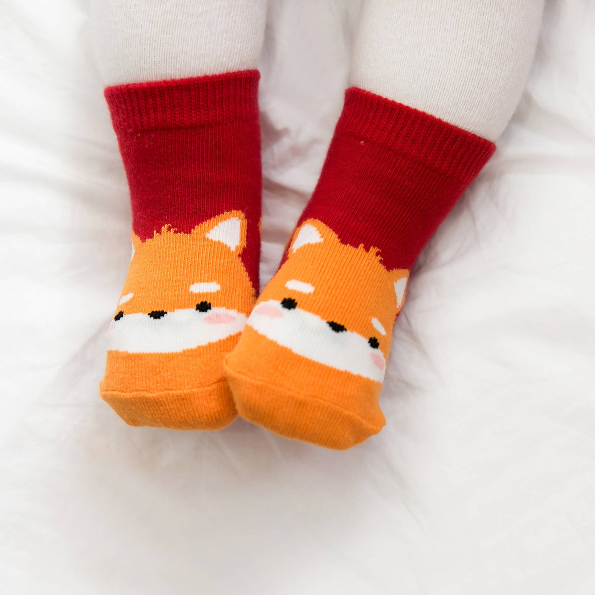 Non-Slip Grip Ankle Socks For Kids Fox Zoo