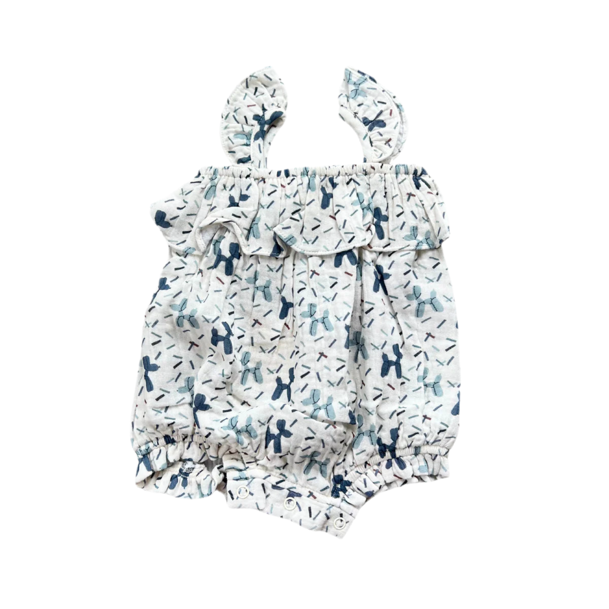 Balloon Dogs Gauze Bubble Romper