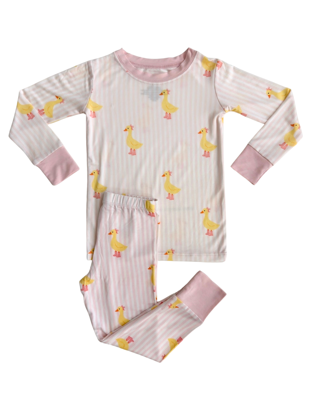 Pink Stripe Ducks Two Piece Set