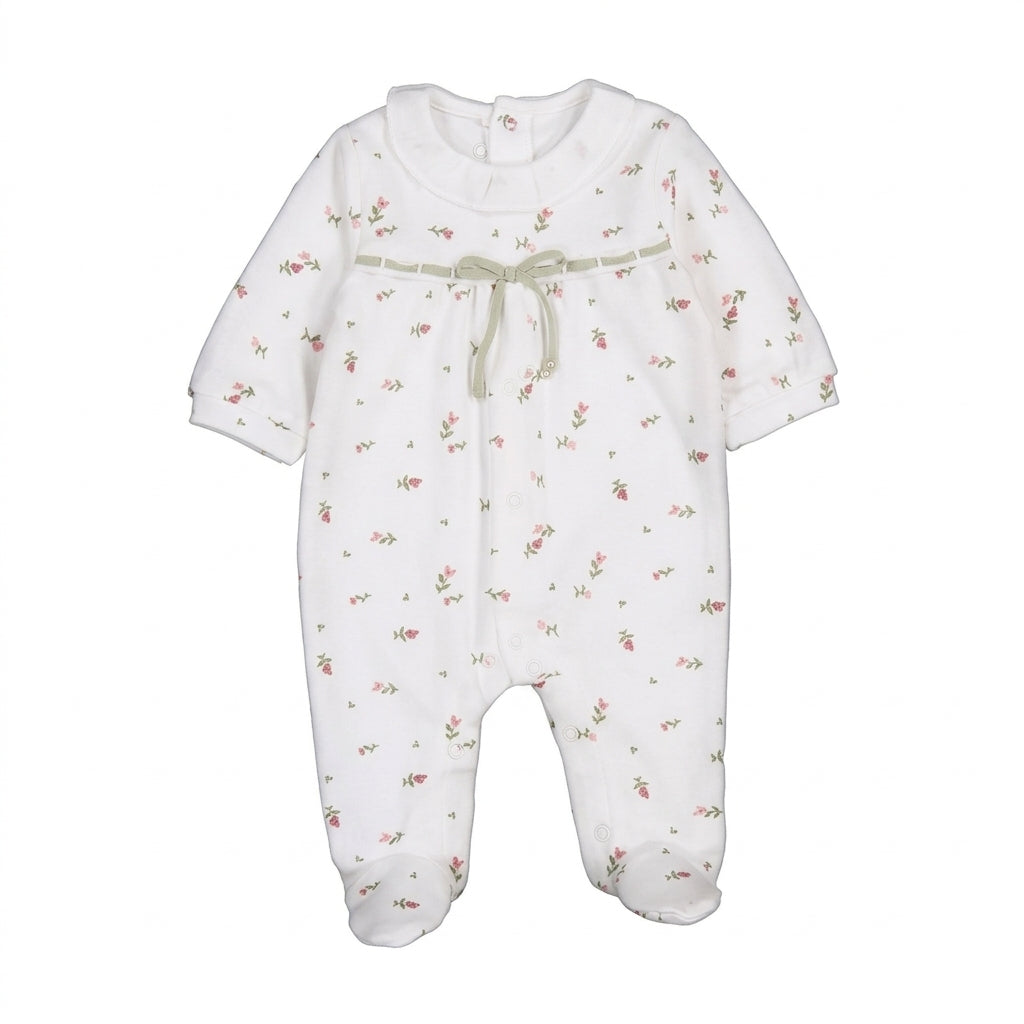 Floral Velour Collar Romper