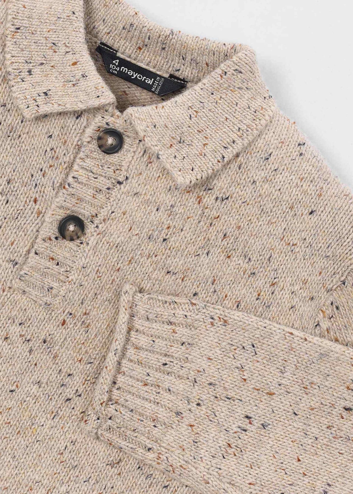 Tweed Polo Collar Sweater