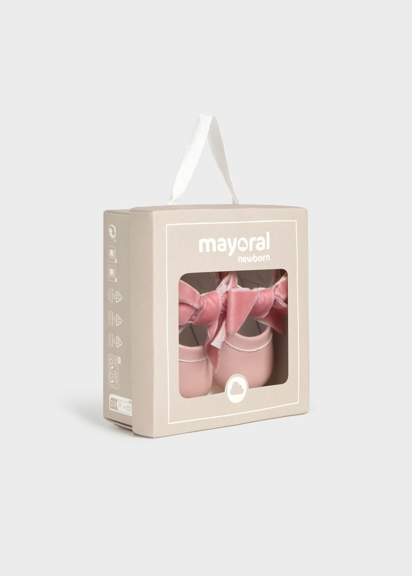 Pink Bow Velcro Crib Shoe
