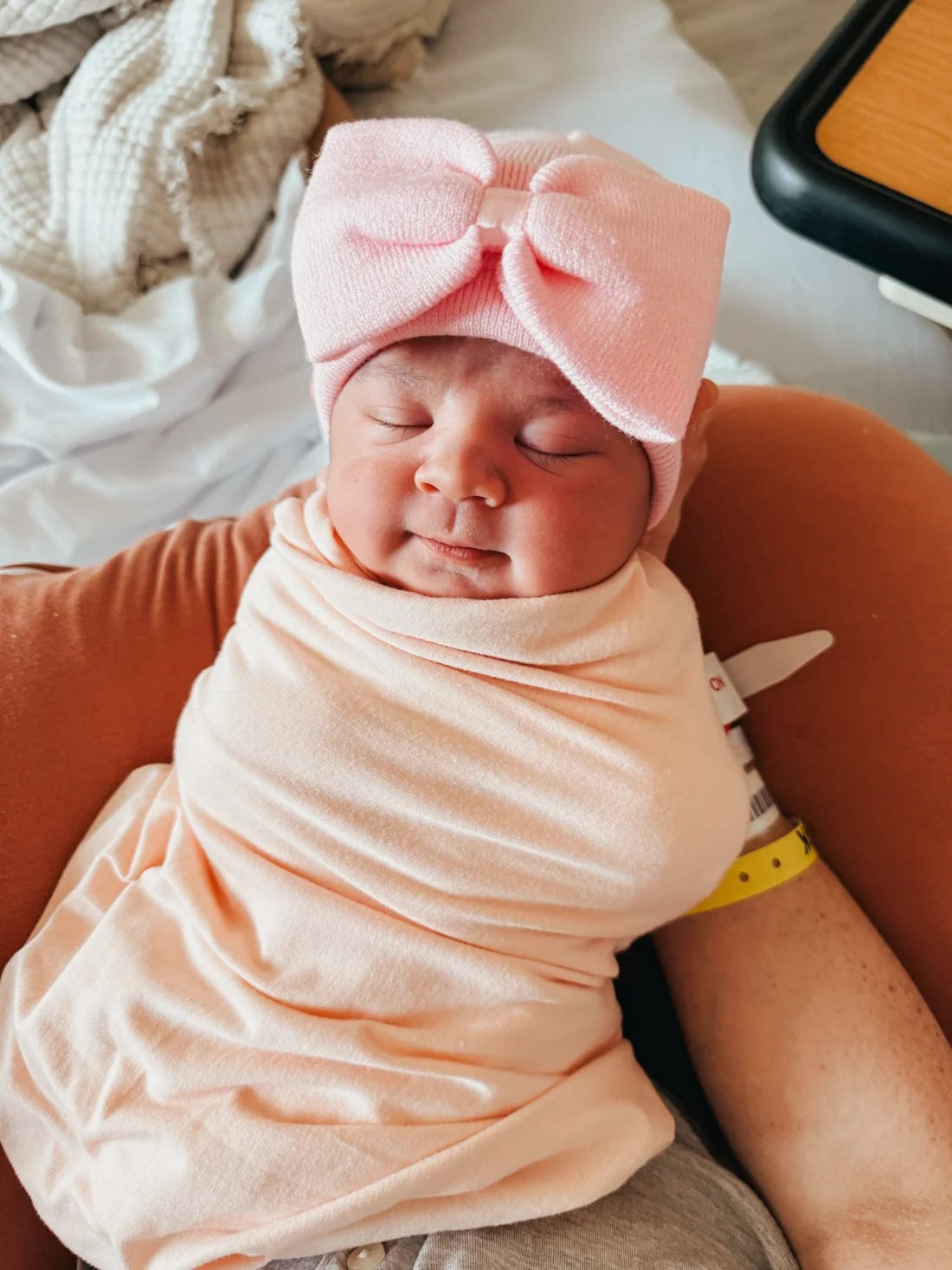 Baby's First Hat, Petal Pink Bow