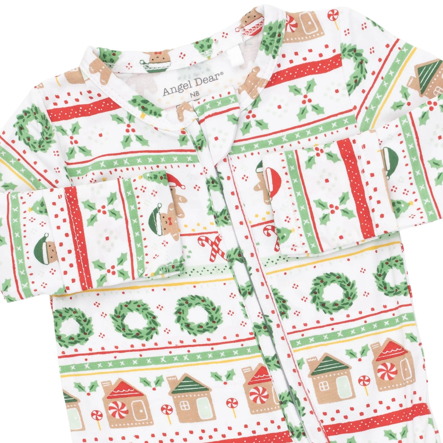 Gingerbread Fair Isle Uni 2 Way Zipper Footie