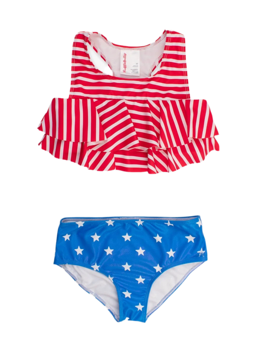 Shimmer Stars & Stripes Flounce Bikini
