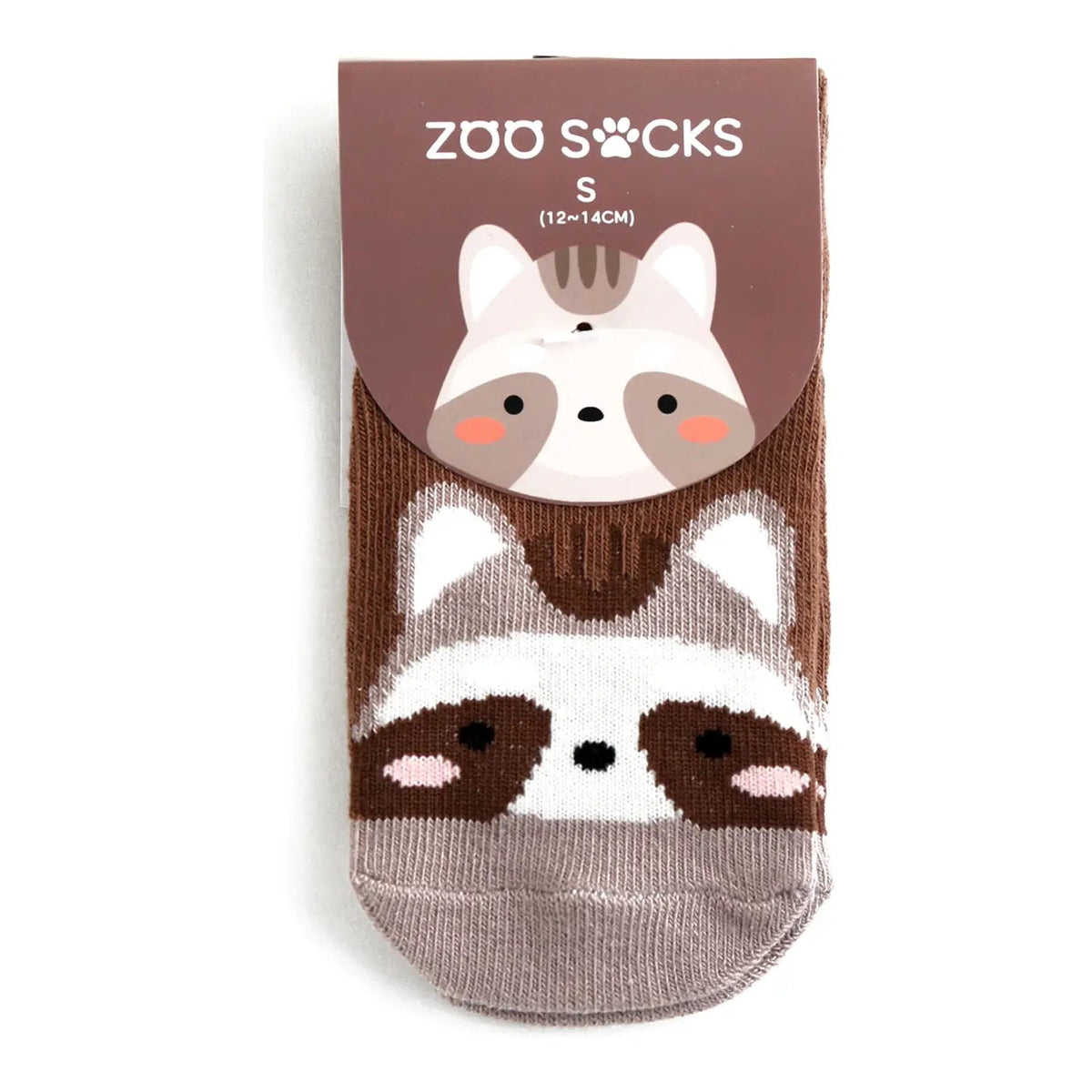 Non-Slip Grip Ankle Socks Raccoon Zoo