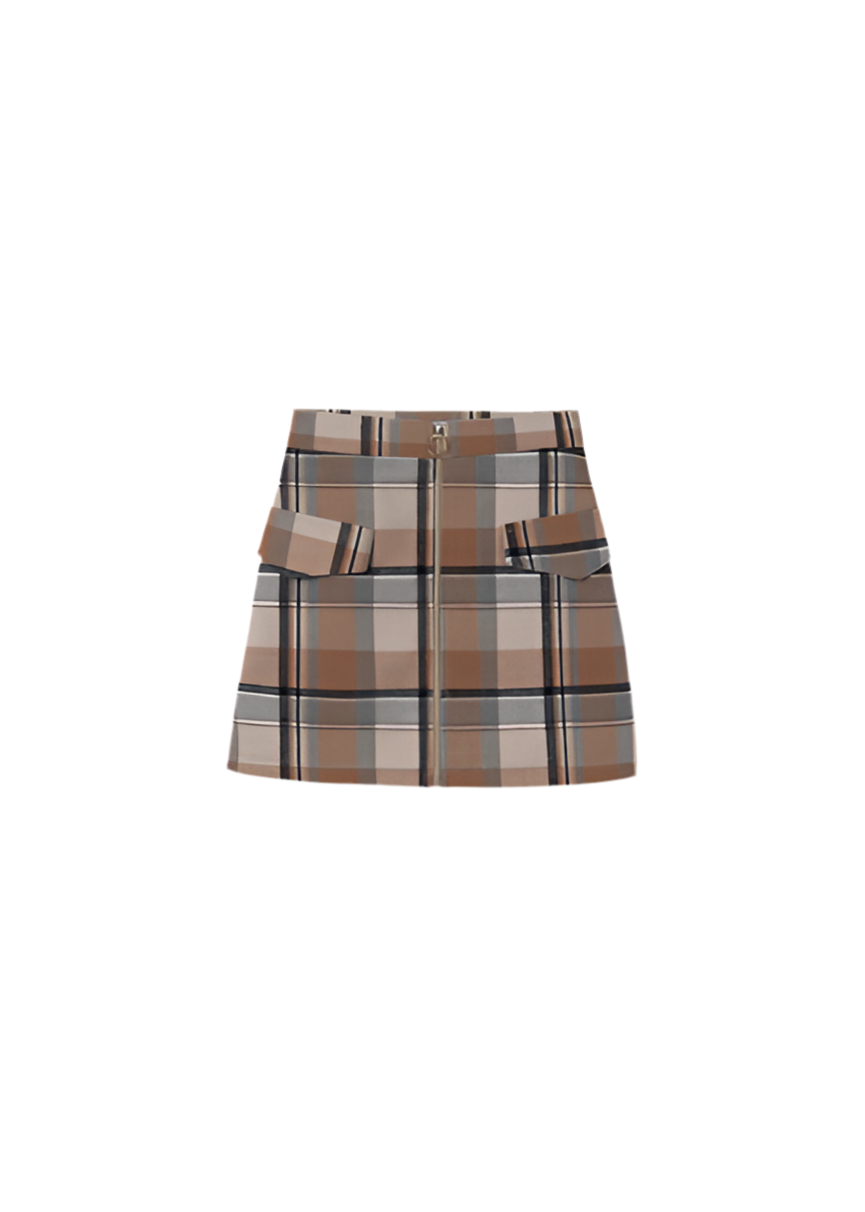Checked Skirt & Sweater Set