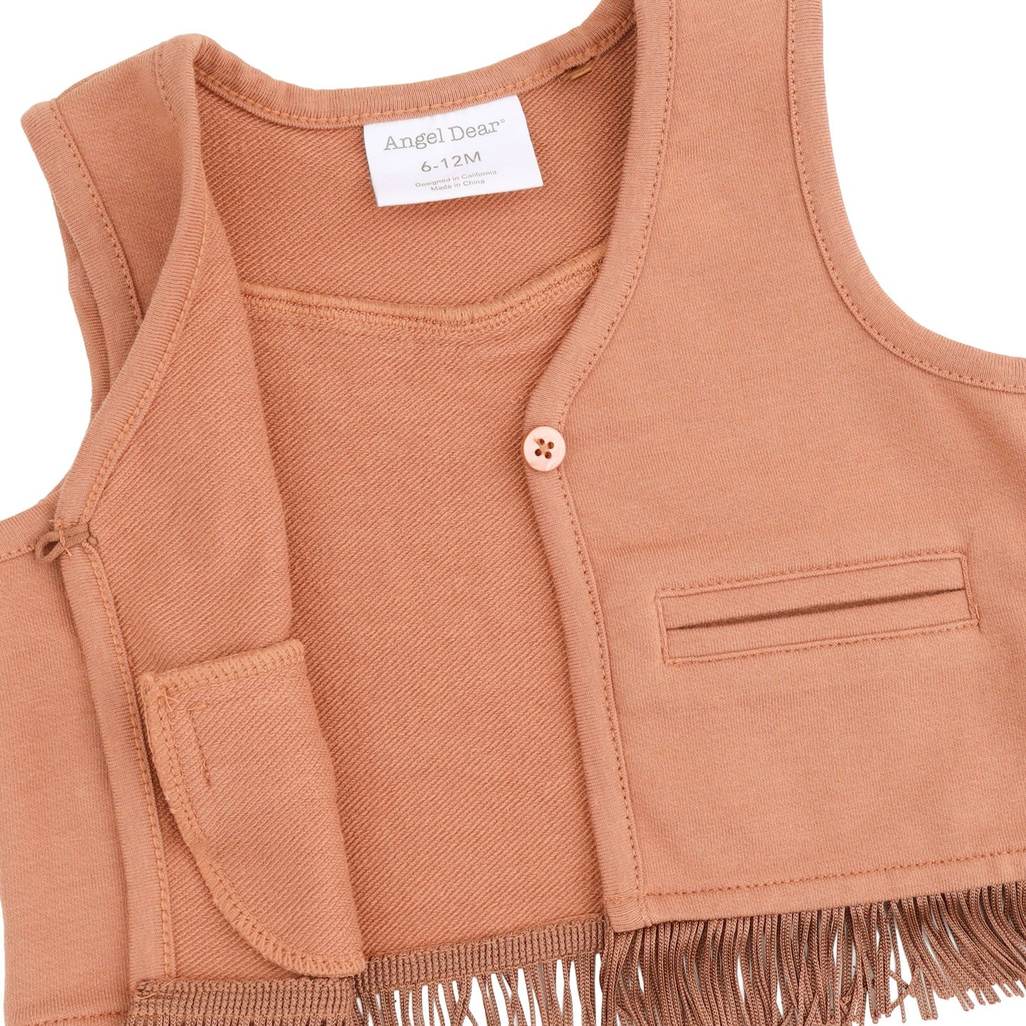 Solid Mocha Mousse Western Fringe Vest