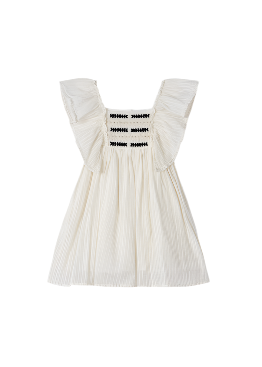 Cream Embroidered Dress