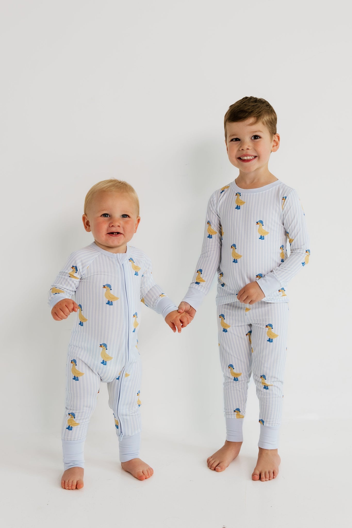 Blue Stripe Ducks Two Piece Set