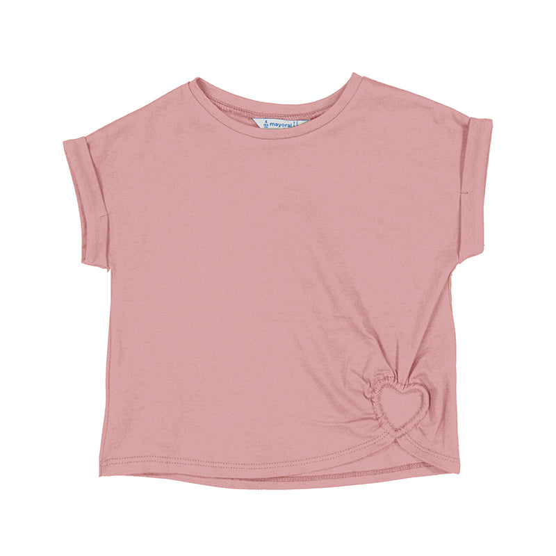 Heart Cut Out Tee & Ribbed Flared Legging Set