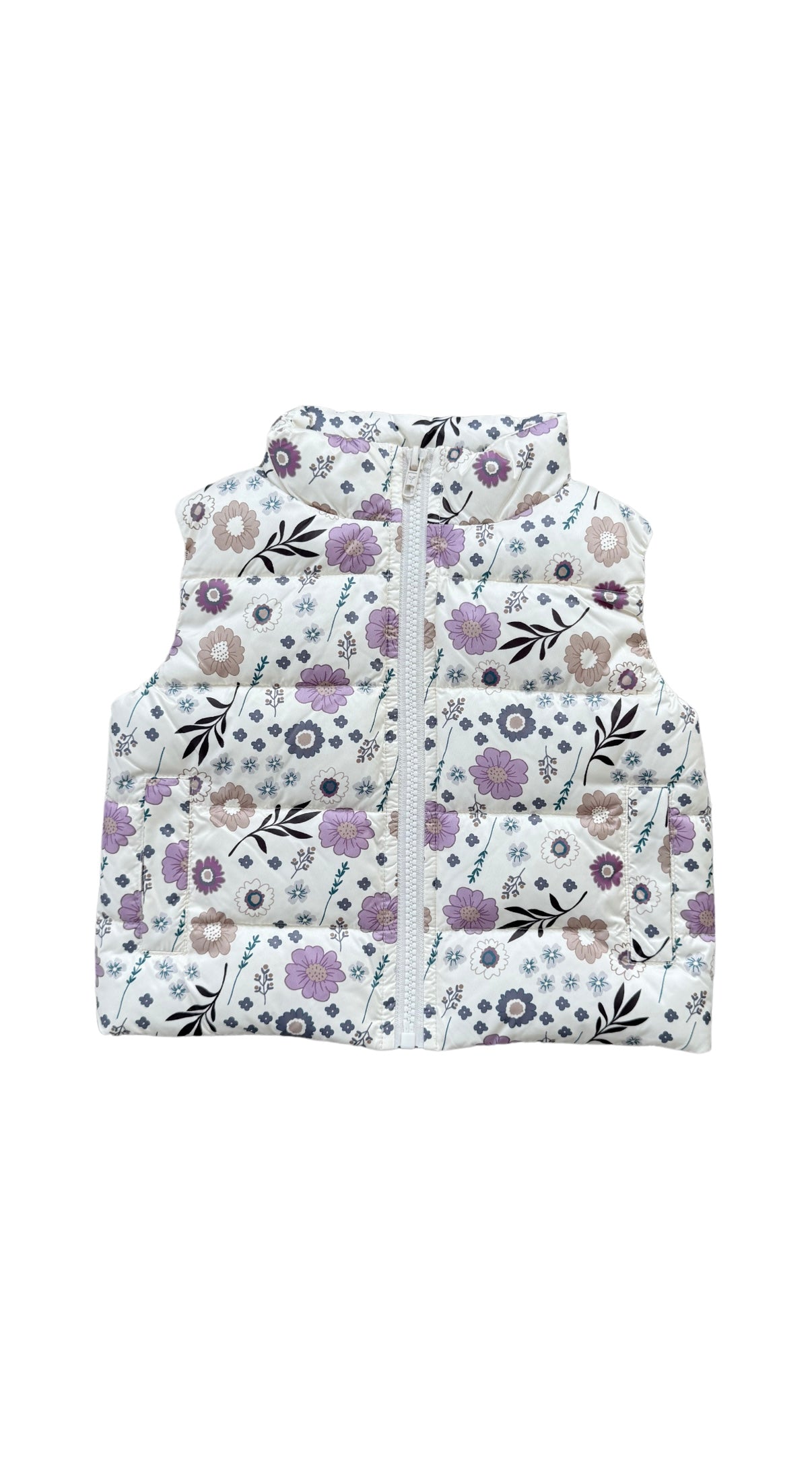 Winter Floral Puffer Vest