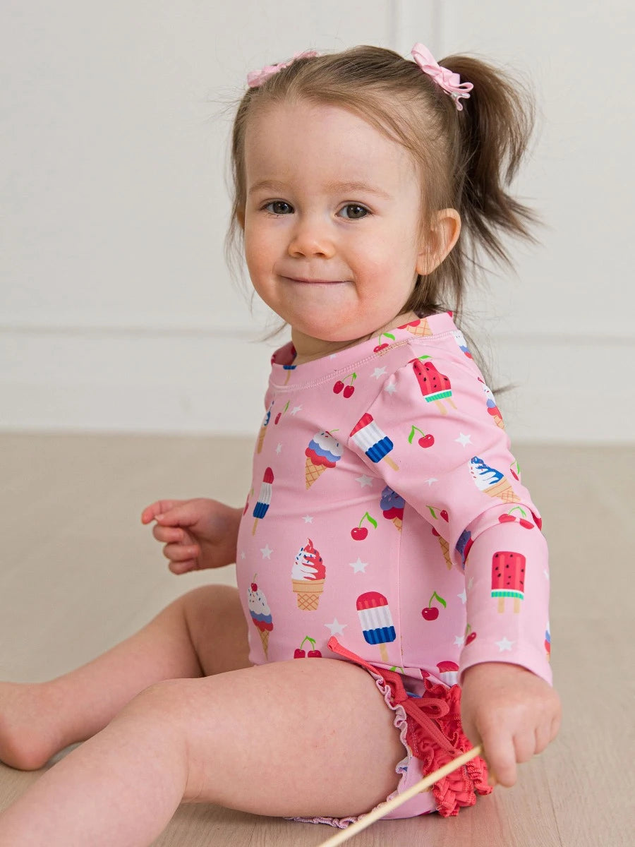 Sweet Freedom Long Sleeve One Piece Rash Guard