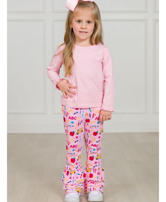 Pink School House Flare Pants