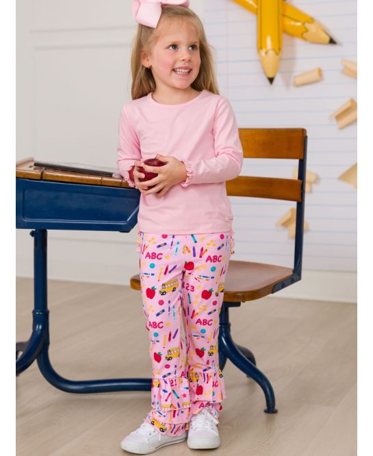 Pink School House Flare Pants