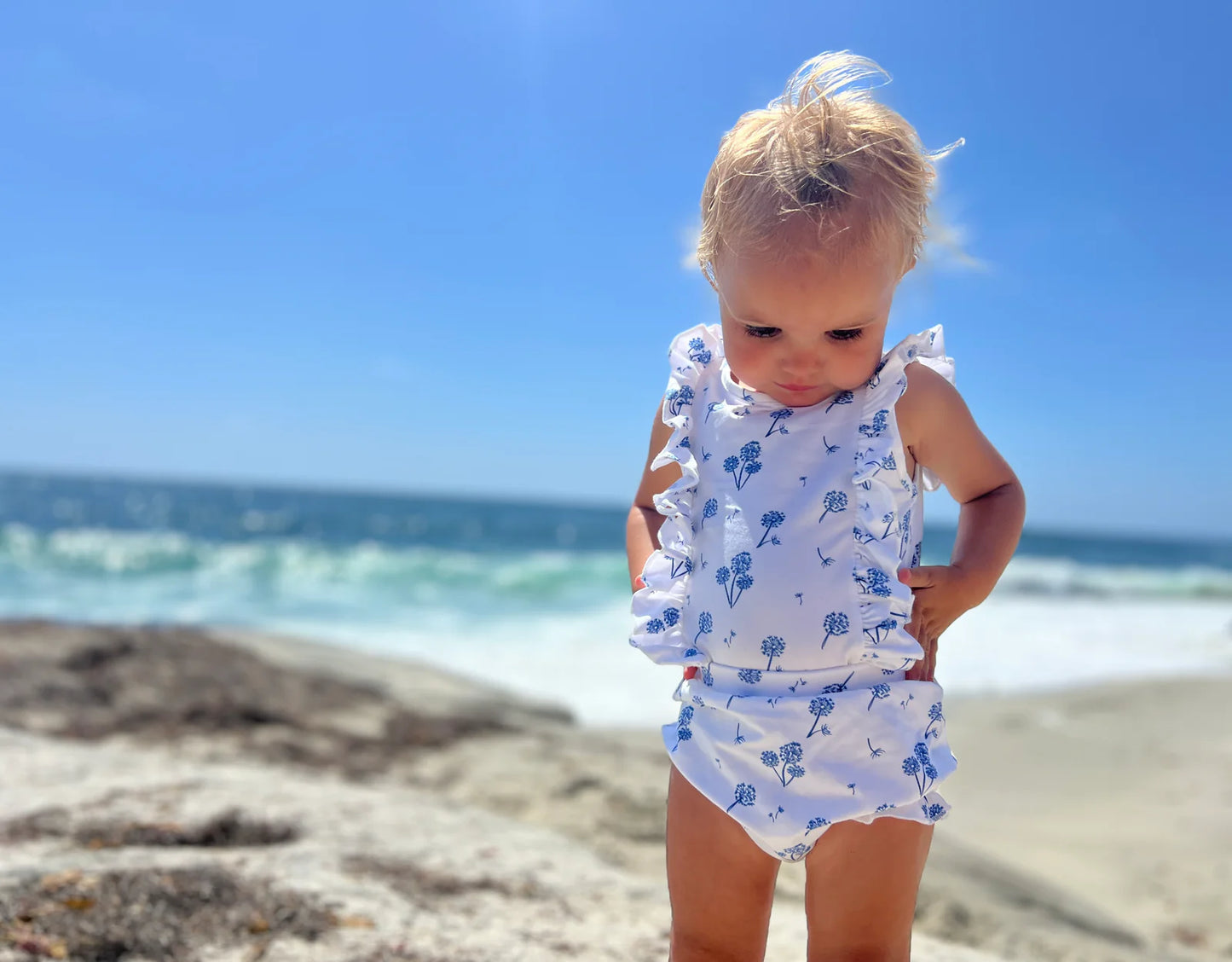 Lark Onesie Blue Dandelion