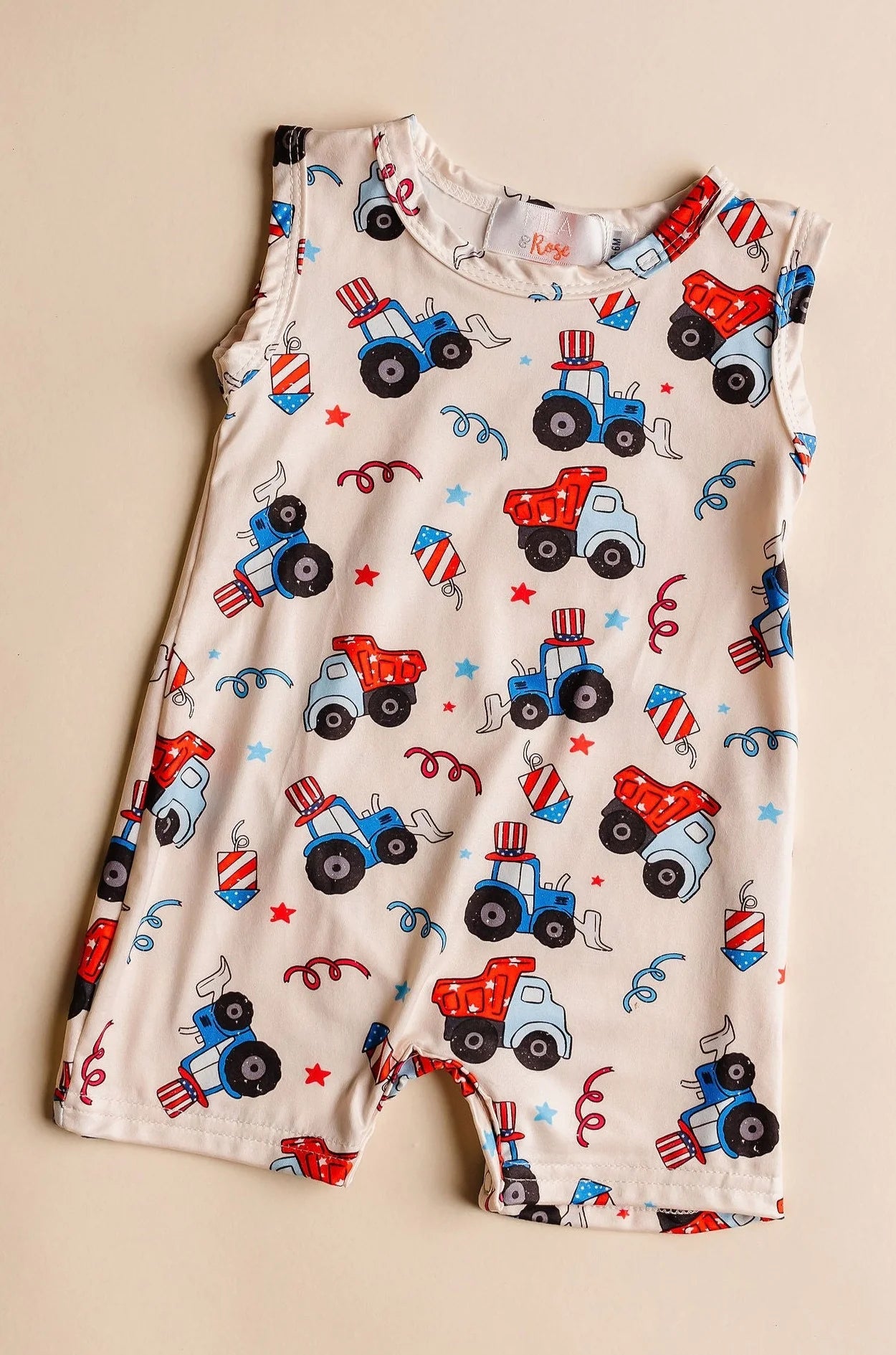 4th Of July Tractor Shortie One Piece