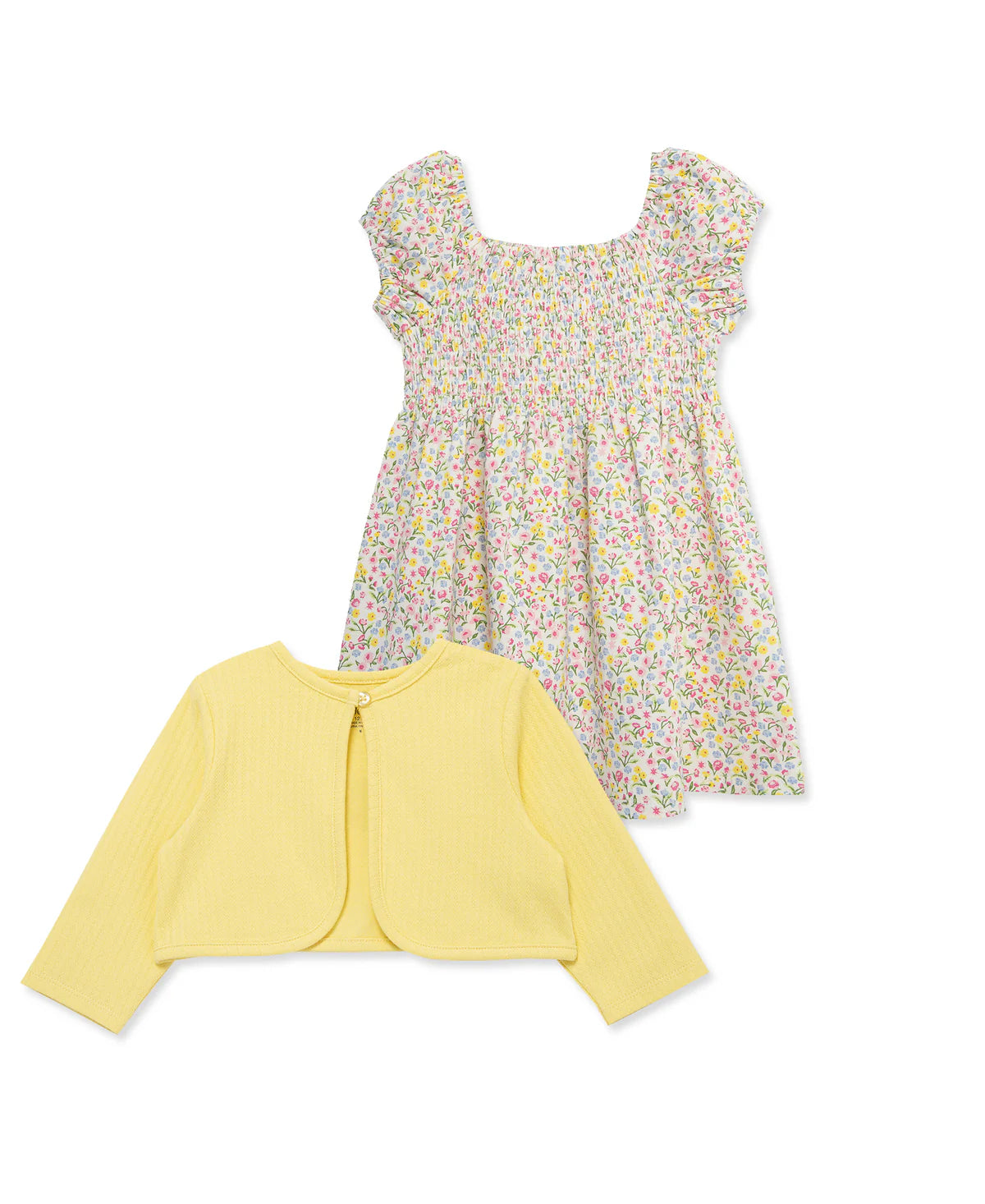 Little Me Garden Knit Dress & Cardigan Set (2T-4T) Floral 3T