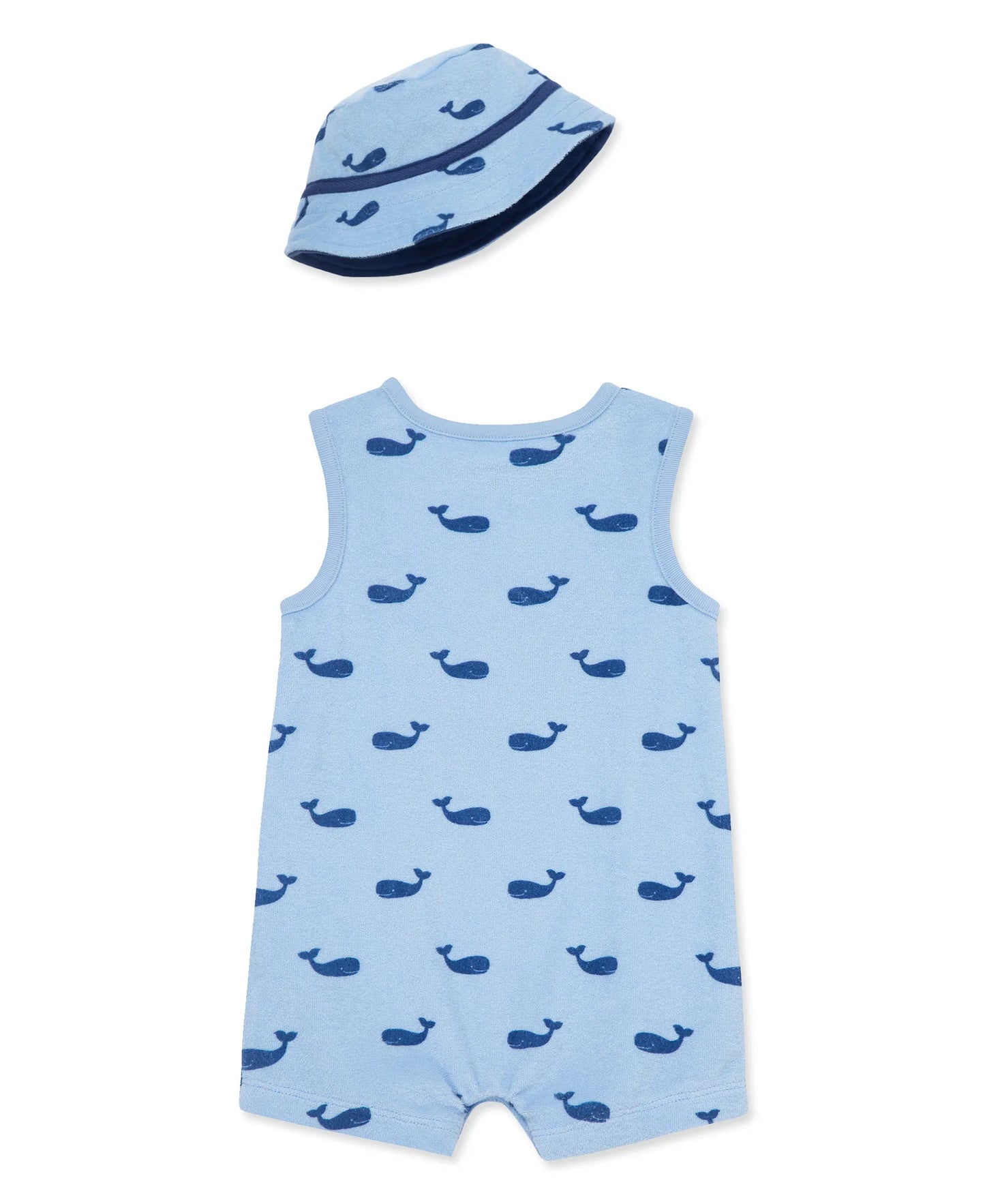 Whales Terry Romper Set