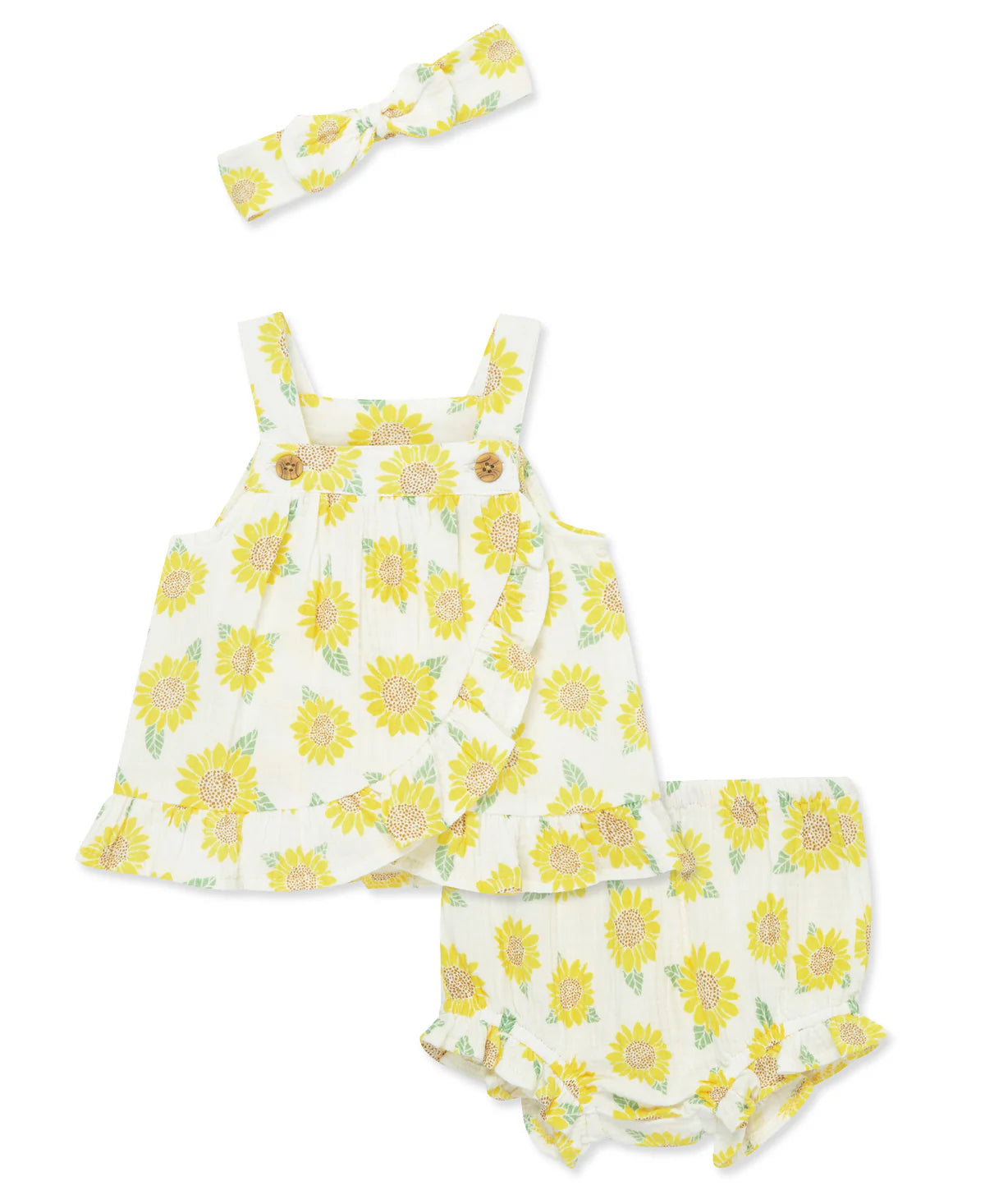 Sunflower Gauze Short Set & Headband