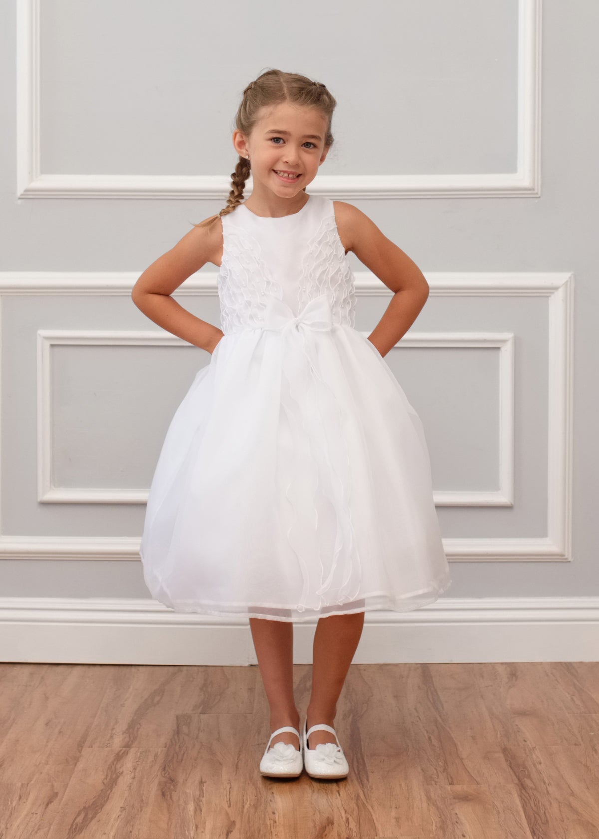 Organza Flower Girl Bow Dress