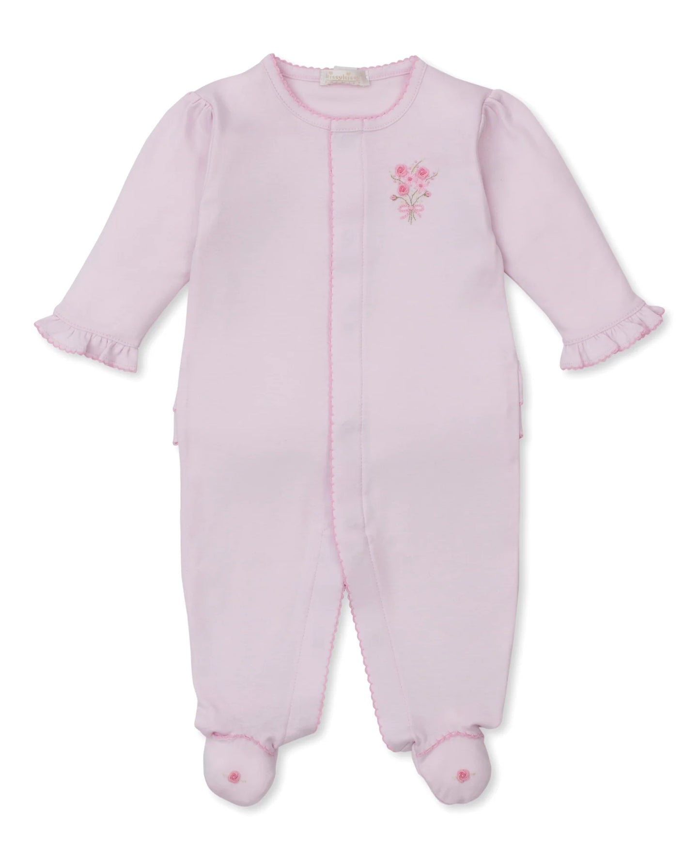 Premier Old English Roses Footie W/Hand Embroidery