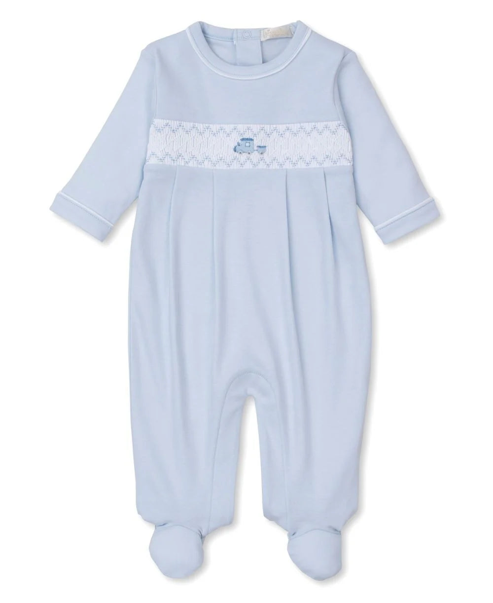 Fall Medley Footie With Hand Smocking