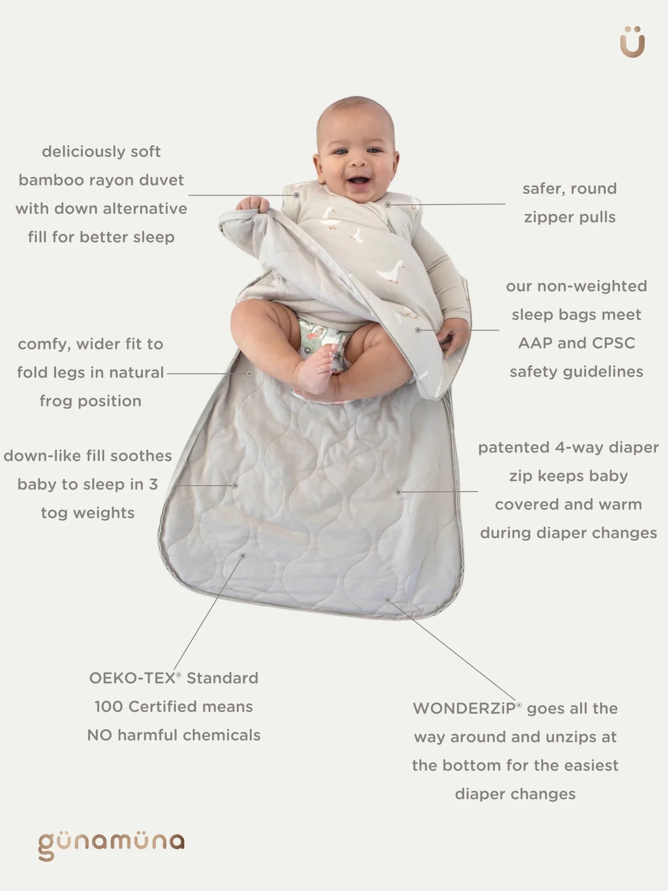 Gunamuna Bamboo Sleep Bag 1.0 Tog Wildflower