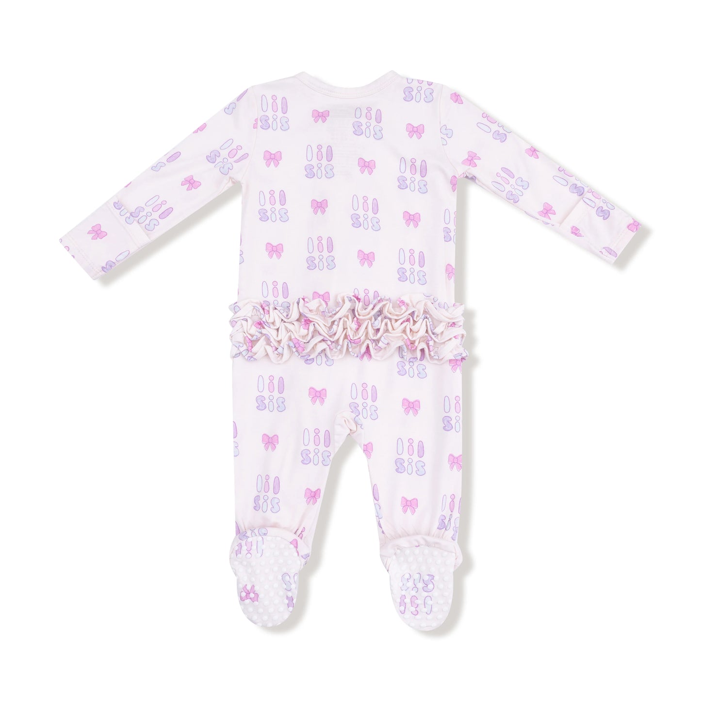 Lil Sis 2 Way Zipper Ruffle Back Footie
