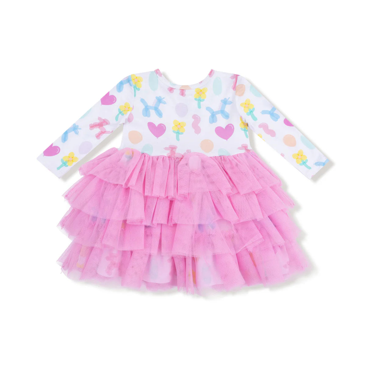 Balloon Animals Pink - Twirly Long Sleeve Layered
Tulle Dress