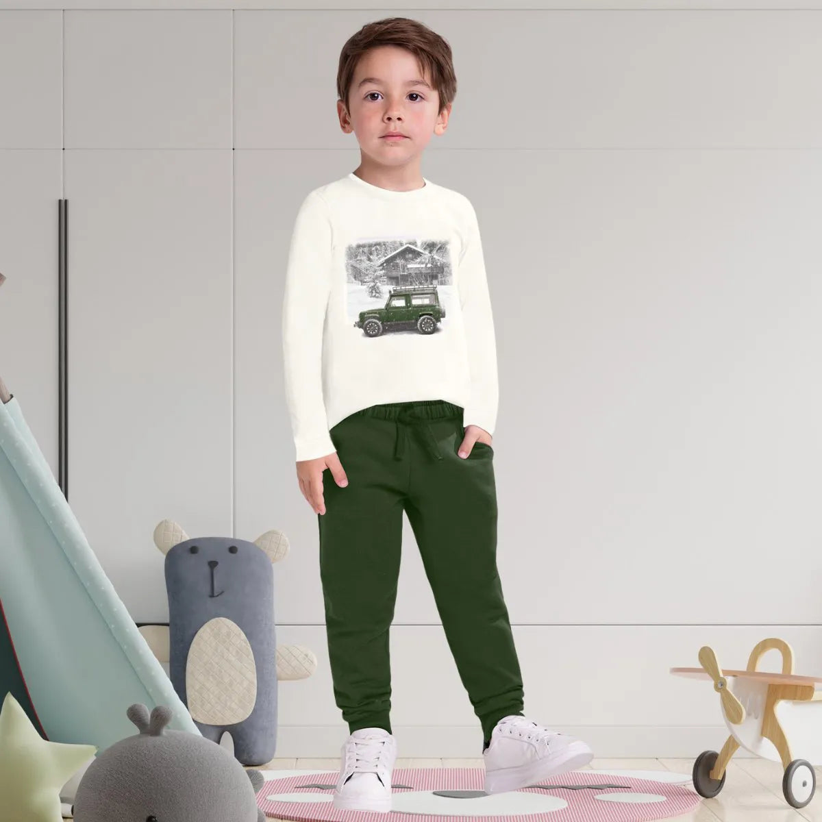 Cream Truck Tee & Jogger Set