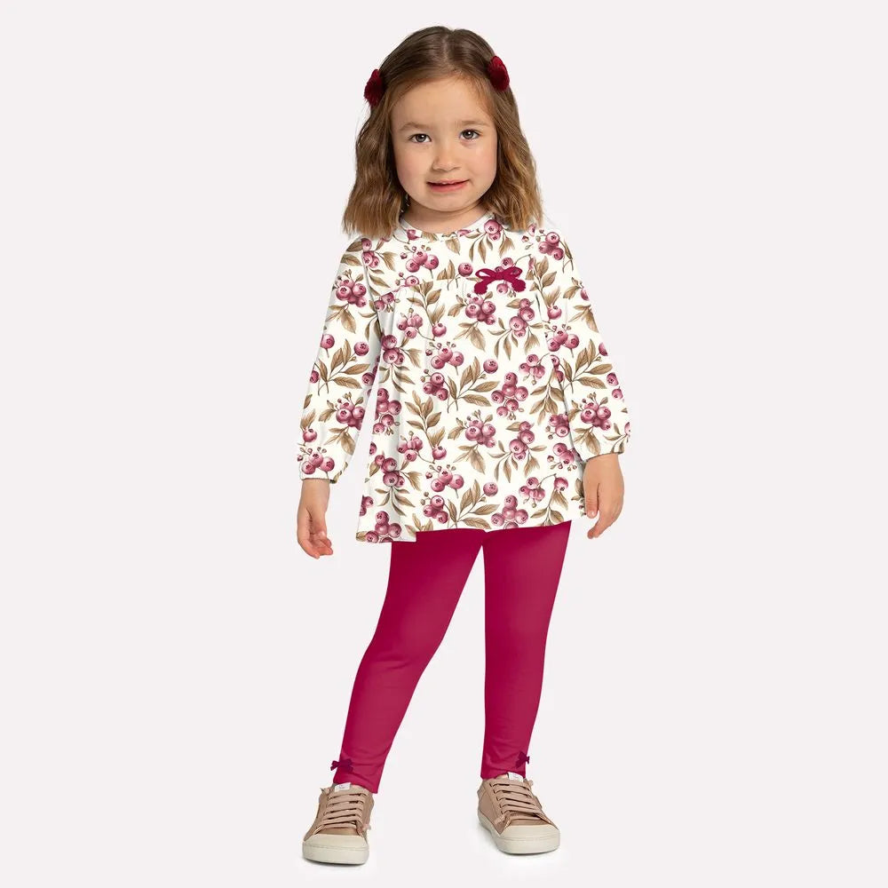 Cream Winter Berry Top & Legging Set