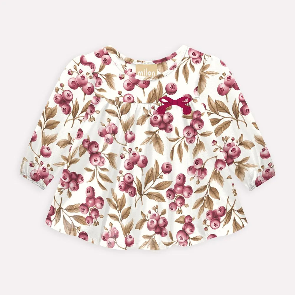 Cream Winter Berry Top & Legging Set