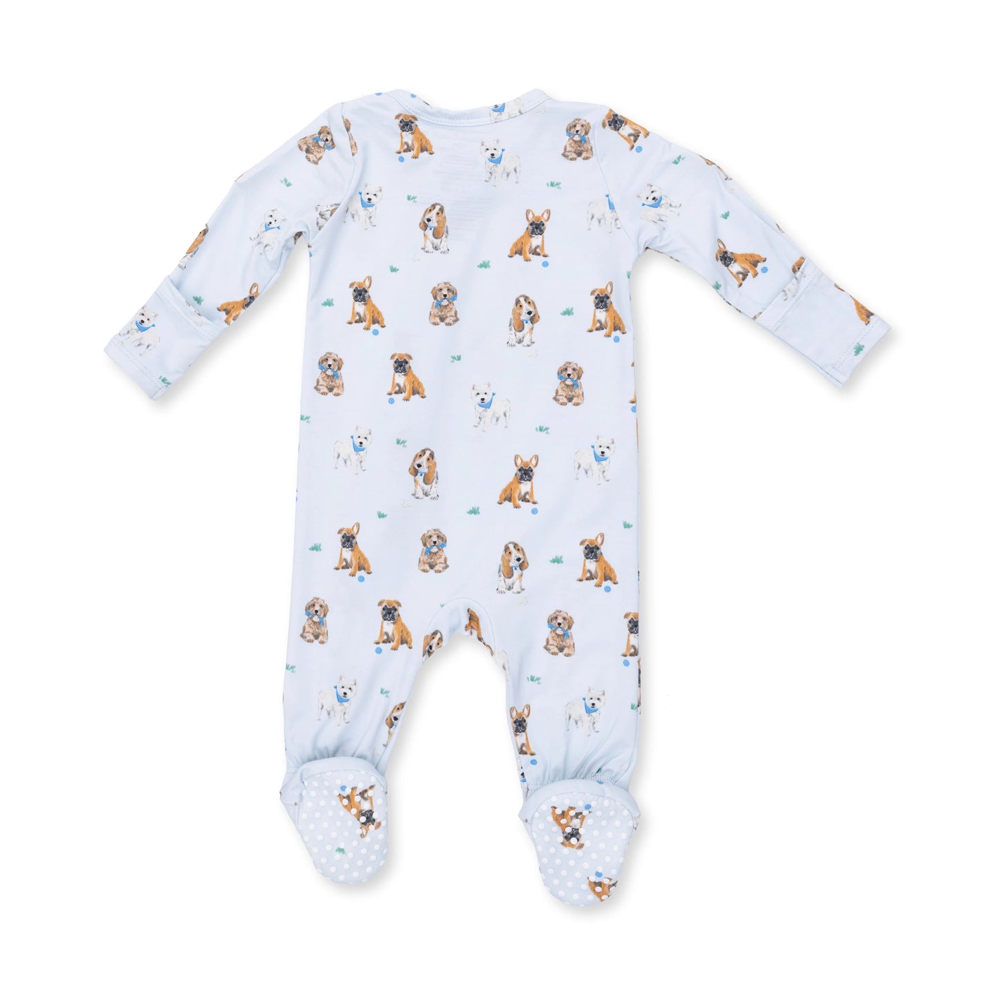 Bestie Dogs Blue 2 Way Zipper Footie