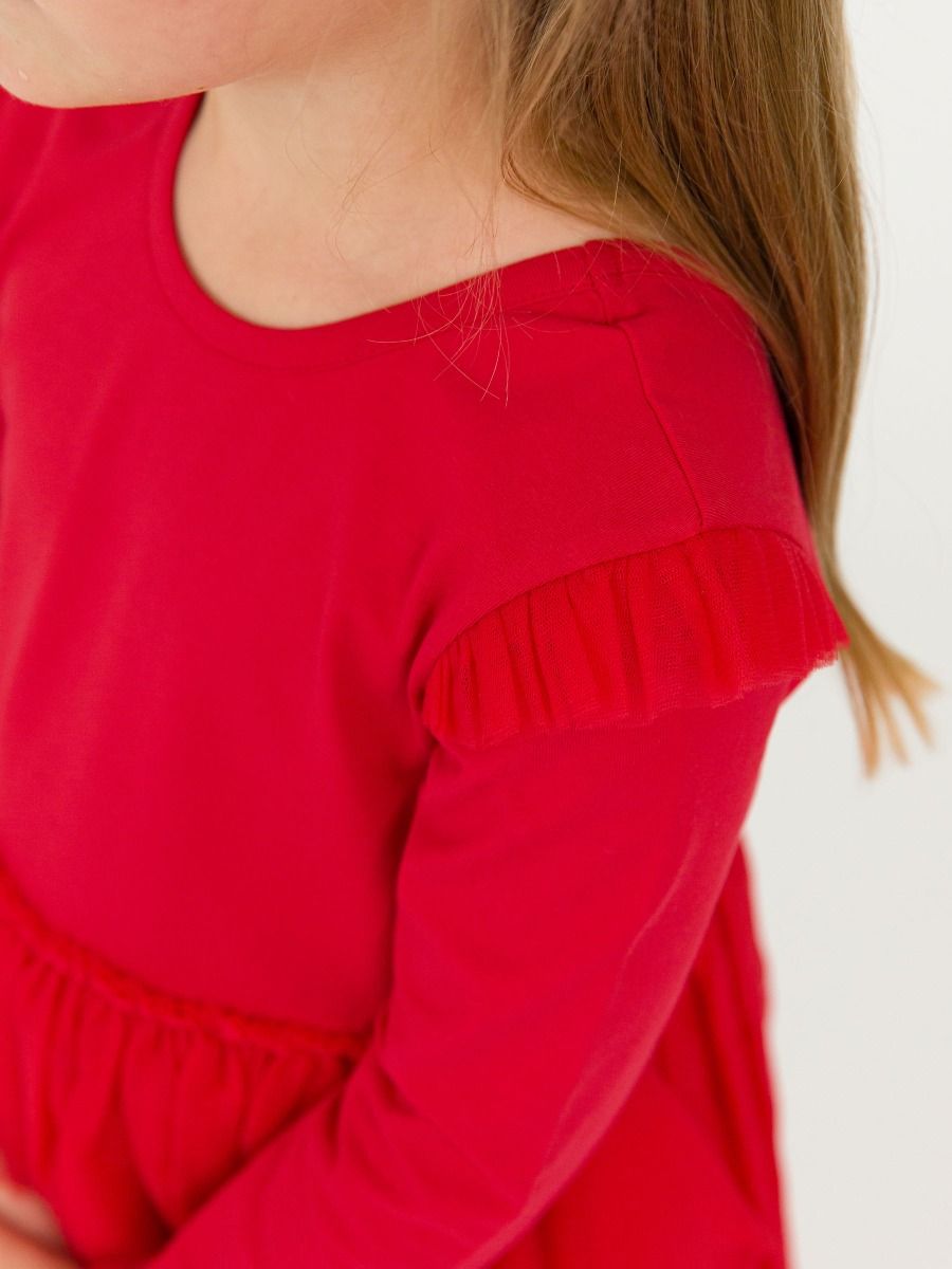 Flutter Tulle Long Sleeve Twirl Dress