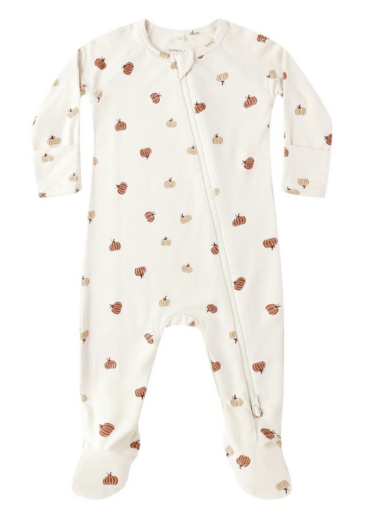 Bamboo Zip Footie Pumpkins