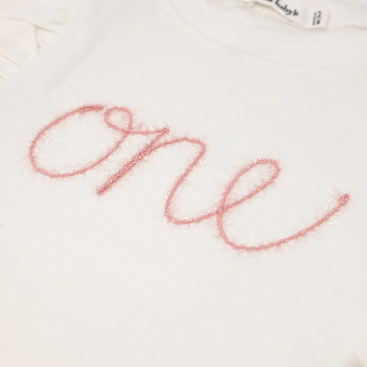 oh baby! “One” Pink Eyelash Millie Long Sleeve Tee 12-18M