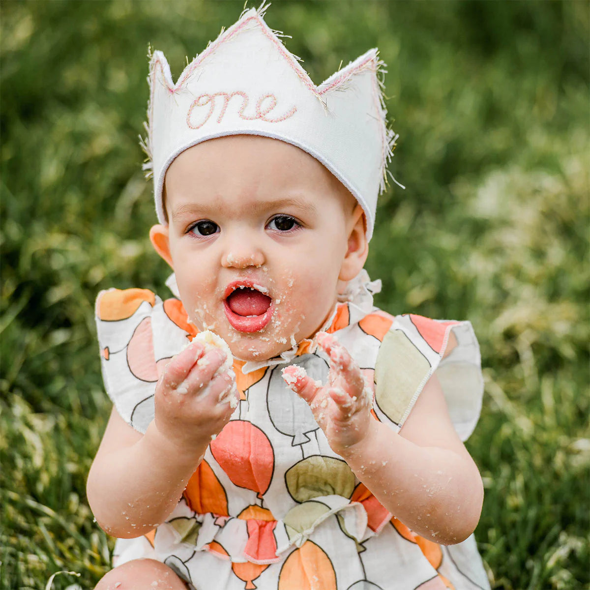 oh baby! “One” Linen Crown Blush