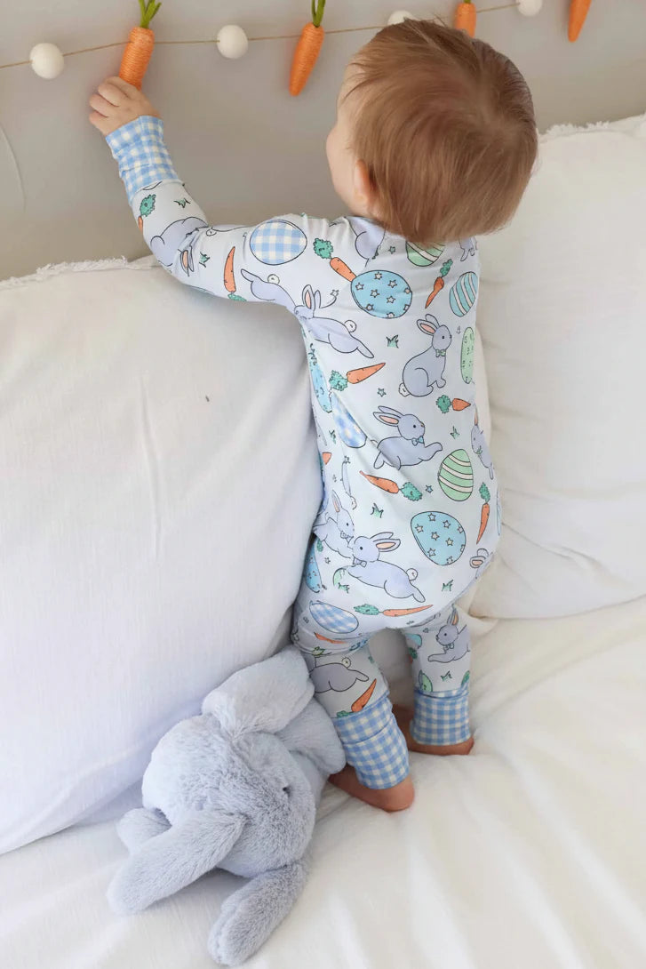 Hoppy Spring Convertible Zip Romper | Blue