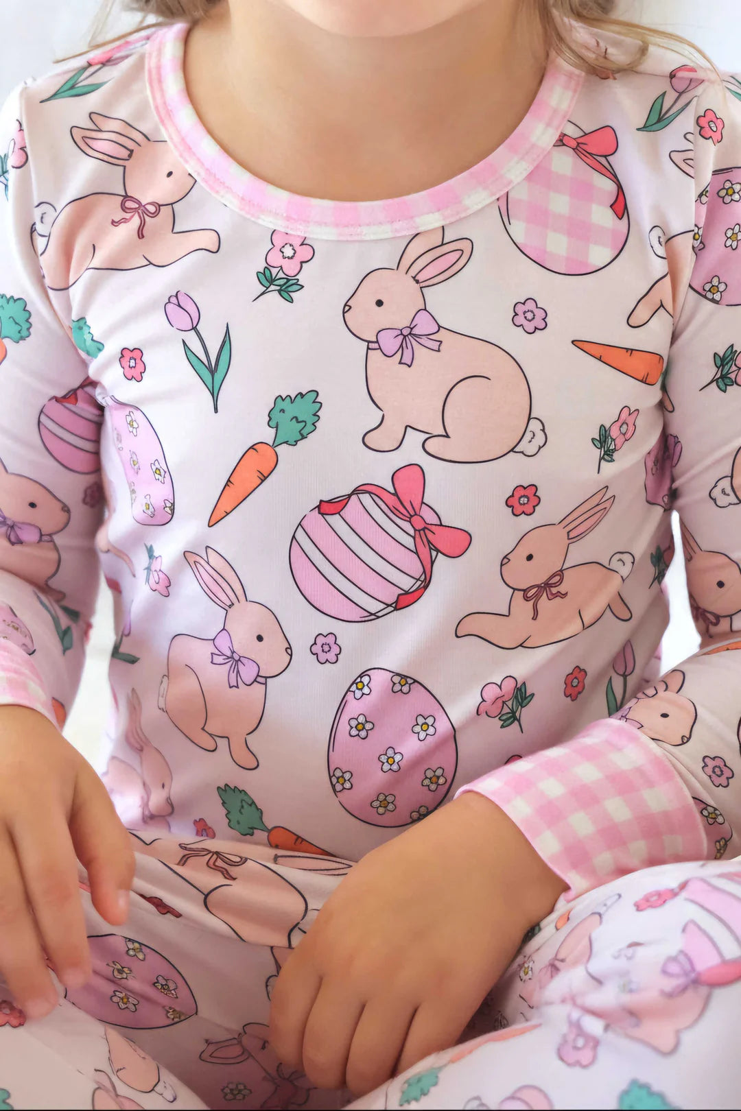 Hoppy Spring Two Piece Pajama Set | Pink