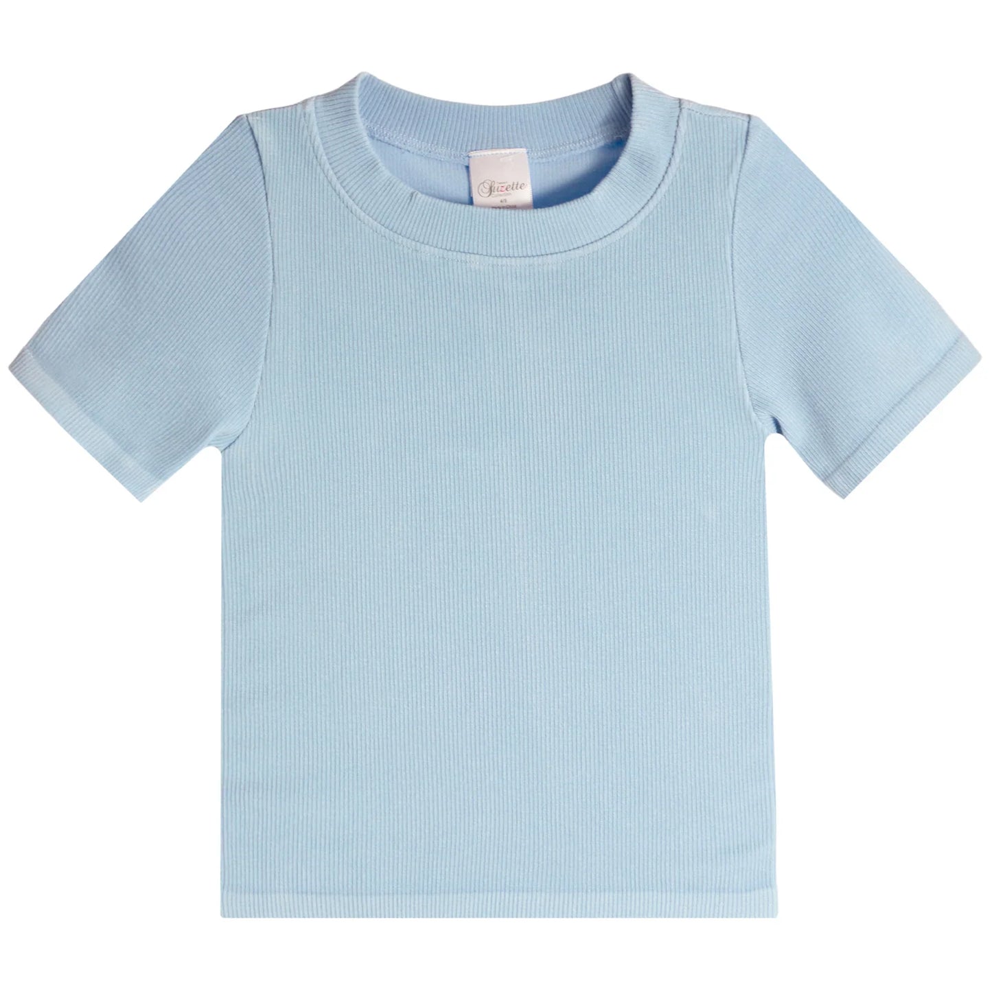 Blue Ribbed Seamless Top