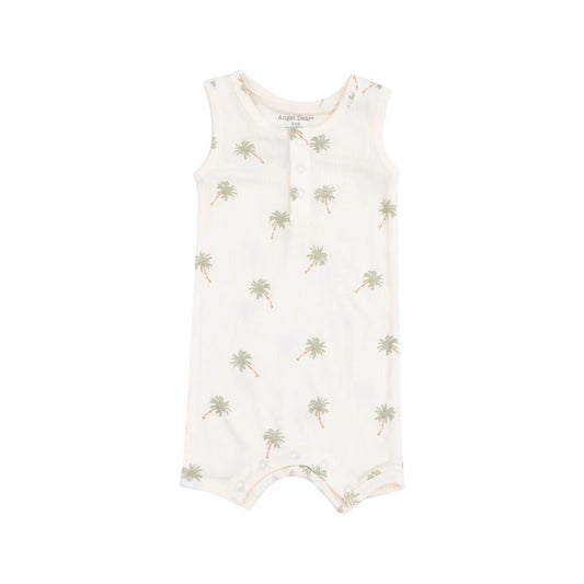 Palm Trees Sleeveless Shortie Romper